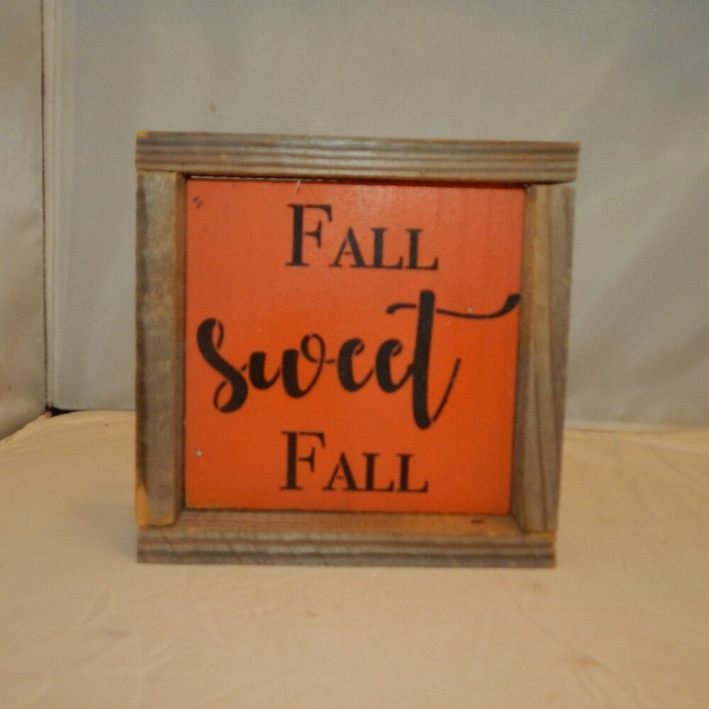 🍁 "Fall Sweet Fall" Framed Rustic Wood Sign